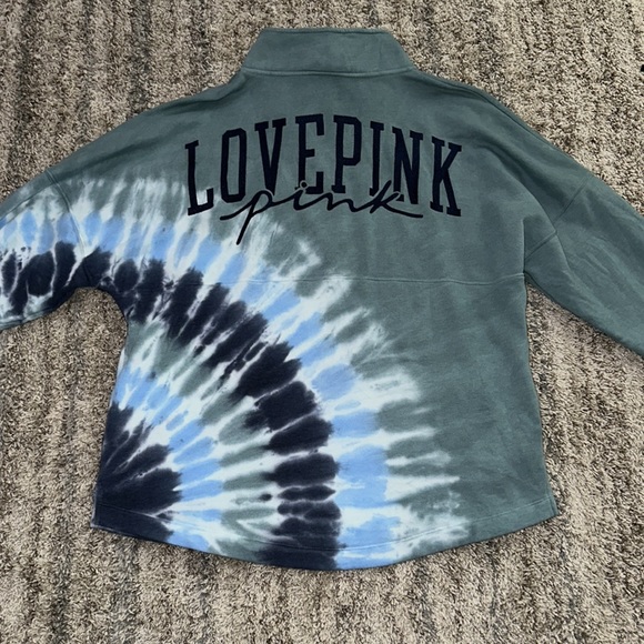 NWT Victoria's Secret PINK Varsity Oversized Half Zip Sweatshirt - Picture 10 of 14